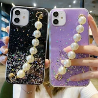 luxury starry sky pearl bracelet phone case for iphone 13 12 11 pro max x xs xr se2020 6 7 8plus 12mini 12pro 13mini wrist cover