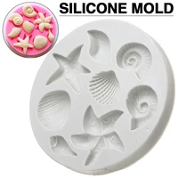 silicone shellfish mold starfish shell mould cookie candy baking mould crafts diy kitchen tools home decor 85mm10mm