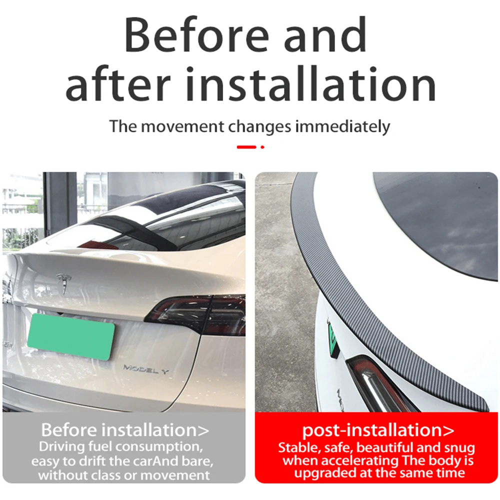 

1PCS ABS Spoiler Rear Tail ModelY Trunk Wing For Tesla Model 3 Y 2023 Accessories Model3 Car Exterior Parts Decoration Car-style