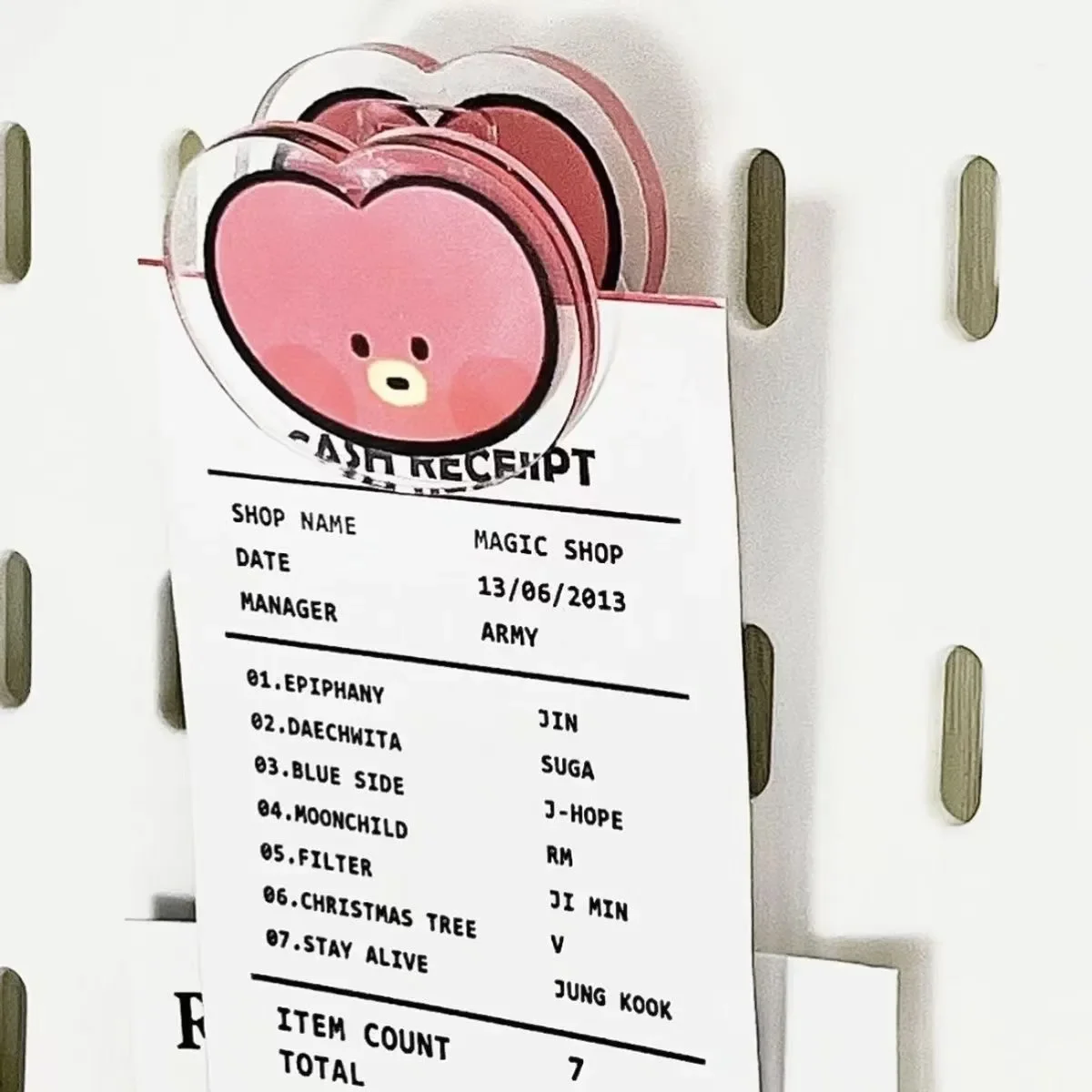 Фото BT21 акриловый зажим для заметок, аниме, мультфильм TATA CHIMMY, зажим для хранения информации для студентов, многофункциональный двусторонний зажим, подарки №3