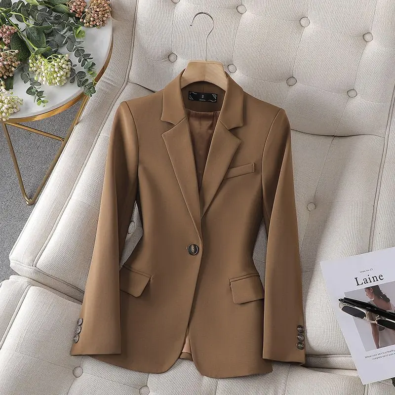 

Женское шикарное офисное Пальто Блейзер на одной пуговице для женщин, весенне-осенняя одежда, новинка 2023, верхняя одежда, блейзеры для женщин