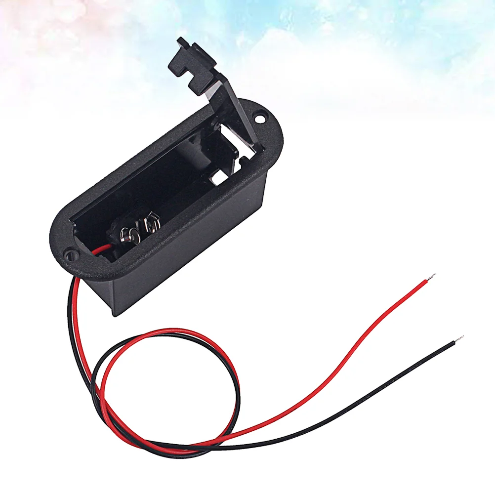 

Bass Case 9V Professional Holder Case for Active Guitar Bass Pickup Use With Cable(Black) Electric