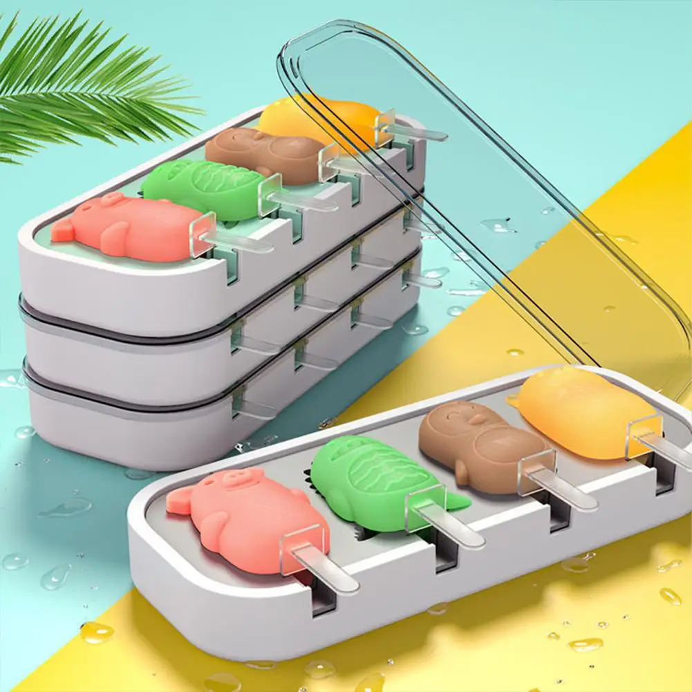 

Силиконовая модель для мороженого макарон, цветная форма для льда с крышкой, большая емкость, форма для домашнего льда, лоток, кухонные аксе...
