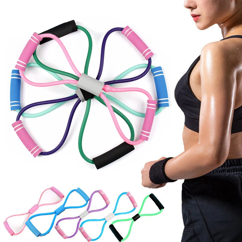 

Эспандер для йоги, эластичная веревка, фигурка, 8 эспандеров, тренировочная фитнес-лента, резиновая тянущаяся веревка, тренировочная тянущаяся веревка