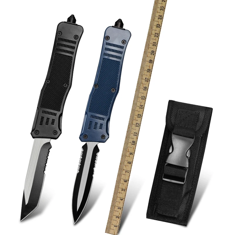 

OTF Survival Tactical Knife Automatic Knife Black Handle Camping Military Self Defense Knife Outdoor Hunting Blade EDC Tool