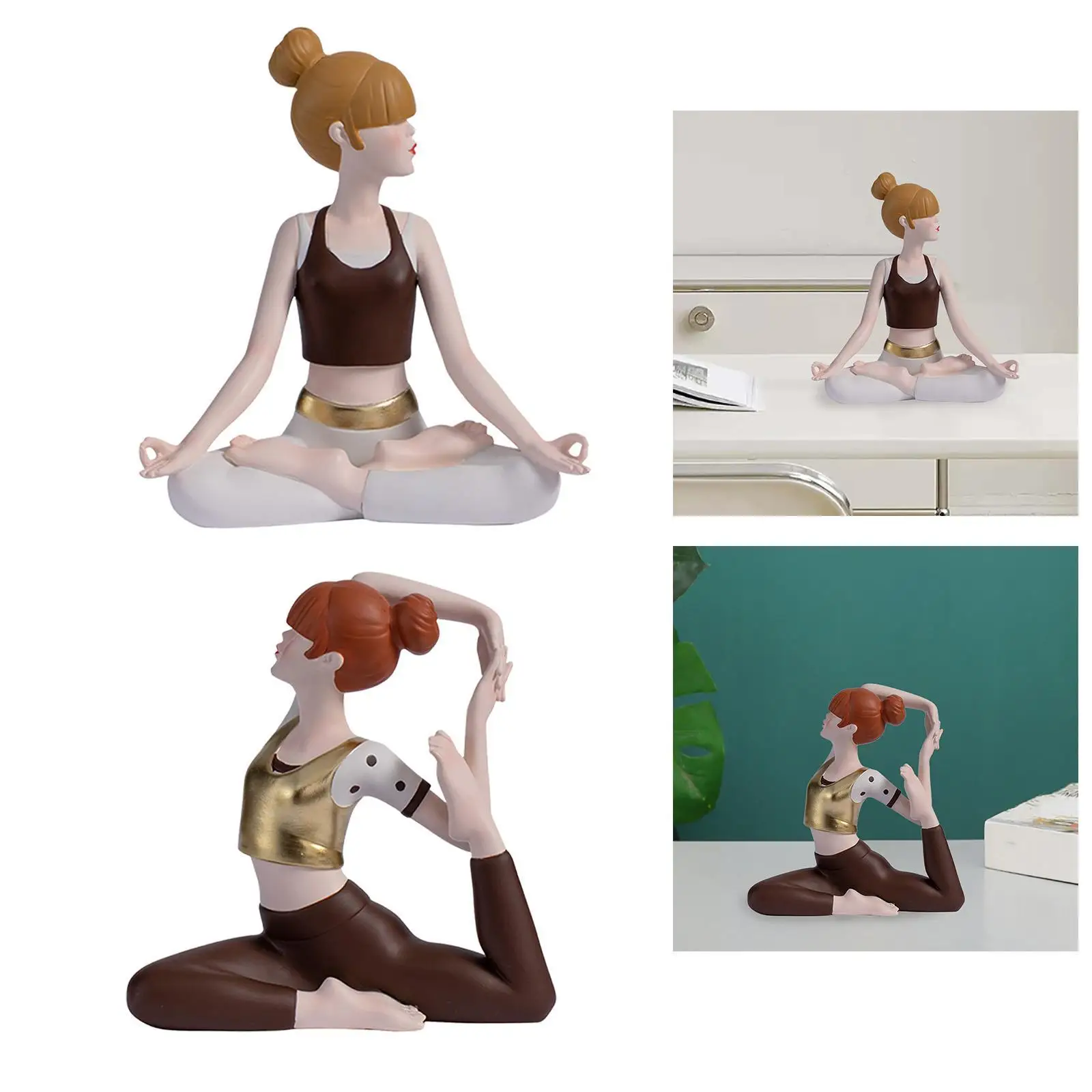 Статуя девушки-йоги художественная женская фигурка для шкафа центральная
