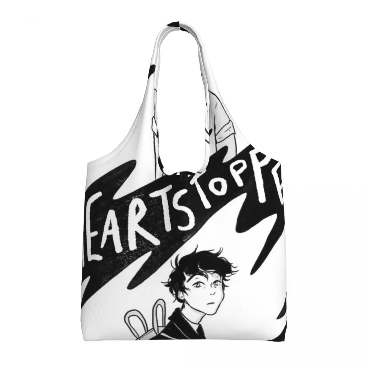 

Heartstopper Shopper Bag Spiral Oseman Illustration Vintage Handbags Polyester Beach Tote Bag Female Graphic Beach Bag