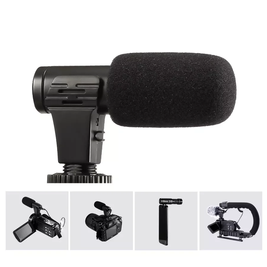 

Portable 3.5mm Video Recording Microphone Mini Shotgun Condenser Microphone for Phone PC Computer DSLR Camera Vlogging Mic