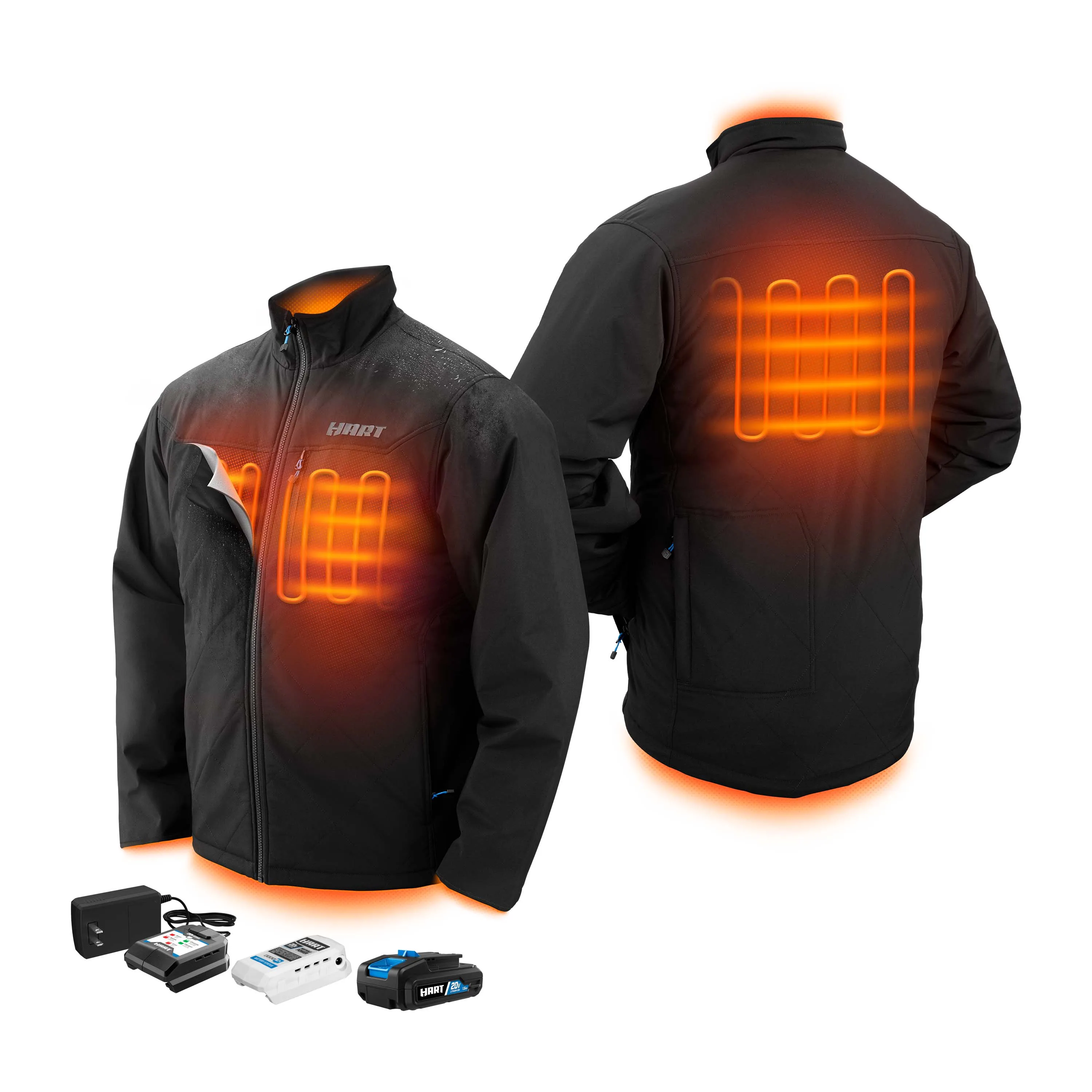 

20-Volt Men's Heated Medium-Duty Jacket Kit, Black, X-Large