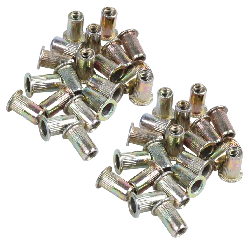 

40Pcs Flat Head Metric Steel M5 Blind Insert Rivet Nut