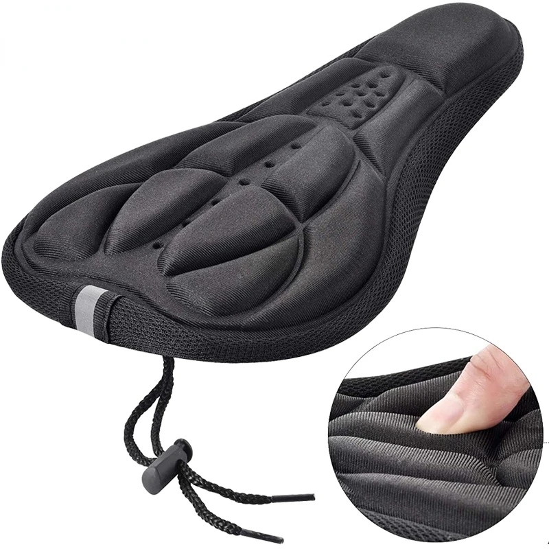 

3D Sponge Polymer Bicycle Saddle Seat Cover Bike Thickened Soft Cycling Seat Mat Shockproof Bicycle Saddle Seat Cover