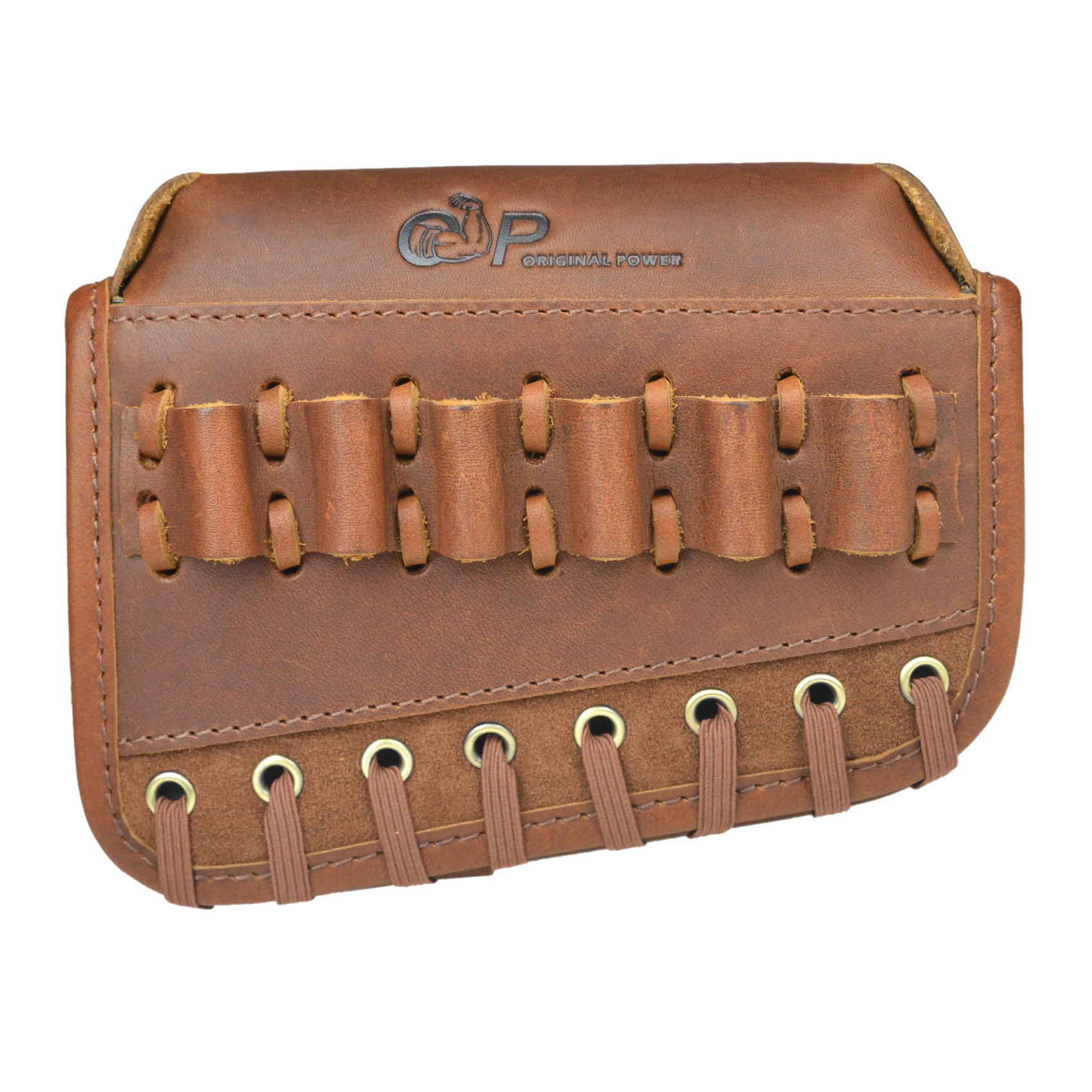 

OP Leather Rifle Gun Cheek Rest Riser Pad Buttstock Full Grain Leather Ammo Cartridges Cover For .308 .30-06 .45-70