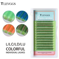 tlevggs eyelash mlc ld l lu l curl eyelash make up high quality soft natural synthetic mink rainbow eyelash cilios