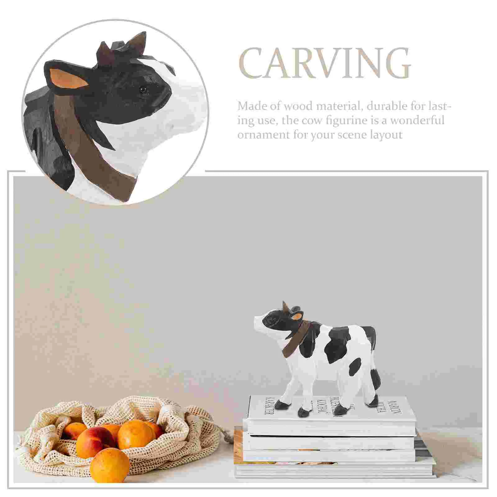 Орнамент Маленькие Статуэтки Корова Декор Статуи Украшения Деревянные Животные