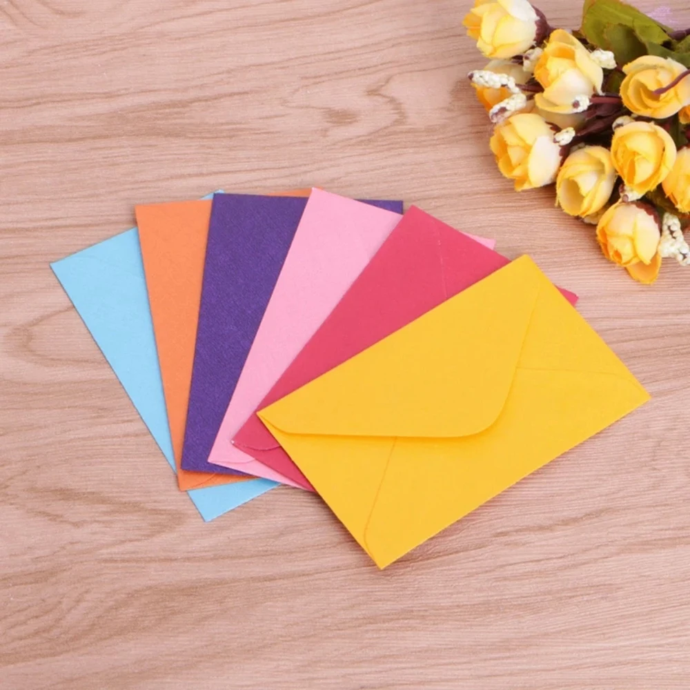 

50Pcs/Pack Colorful Envelopes Paper Retro Blank Mini Paper Envelopes Wedding Party Invitation Greeting Cards Gift