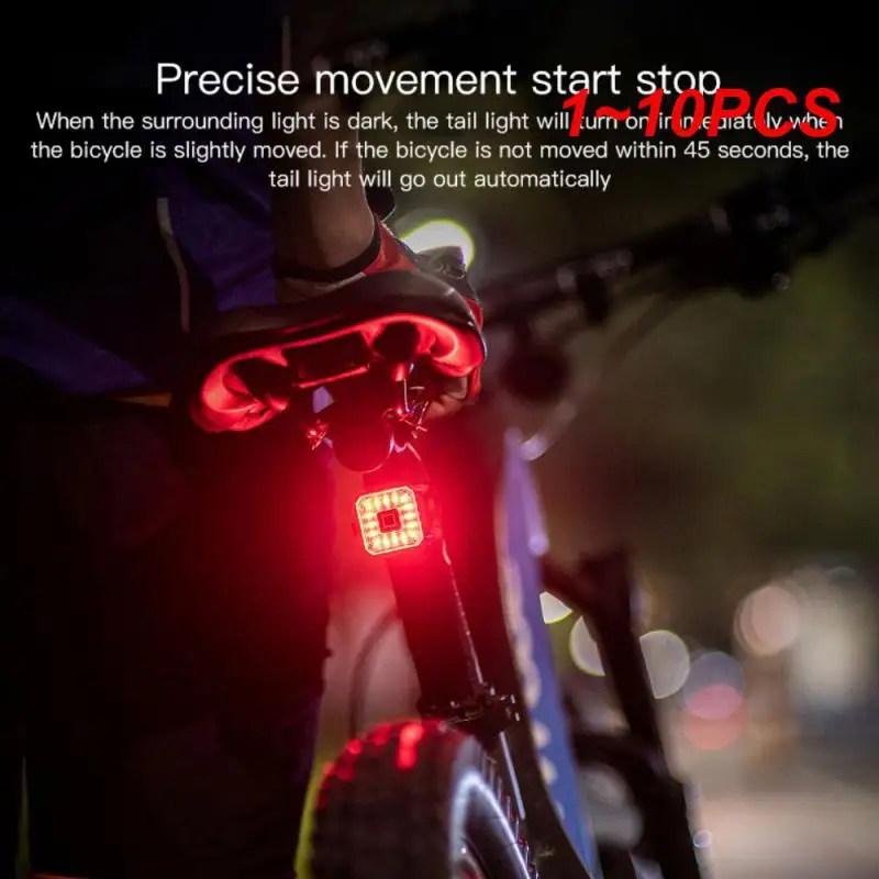 

Задний фонарь с автоматическим датчиком, умный тормоз, задний фонарь с USB зарядкой, 6 режимов освещения, задний фонарь для дорог, горных велосипедов, 1 ~ 10 шт.