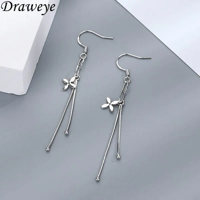 

Draweye Butterfly Tassels Jewelry for Women Metal Simple Design Vintage Elegant Drop Earrings Ins Fashion Elegant Pendientes