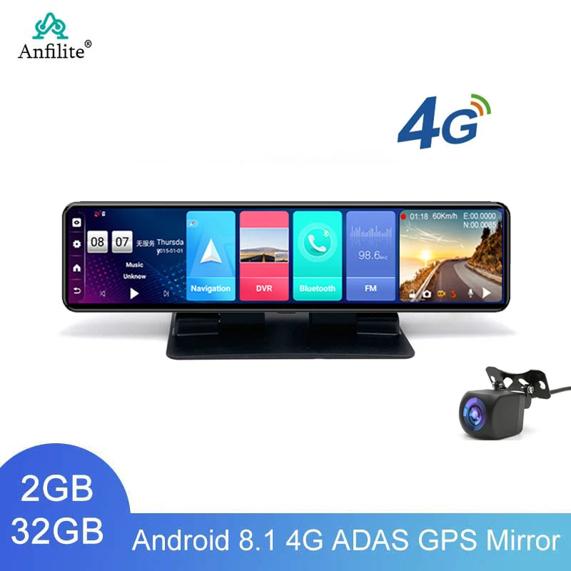 

Видеорегистратор автомобильный, 12 дюймов, 4G, Android