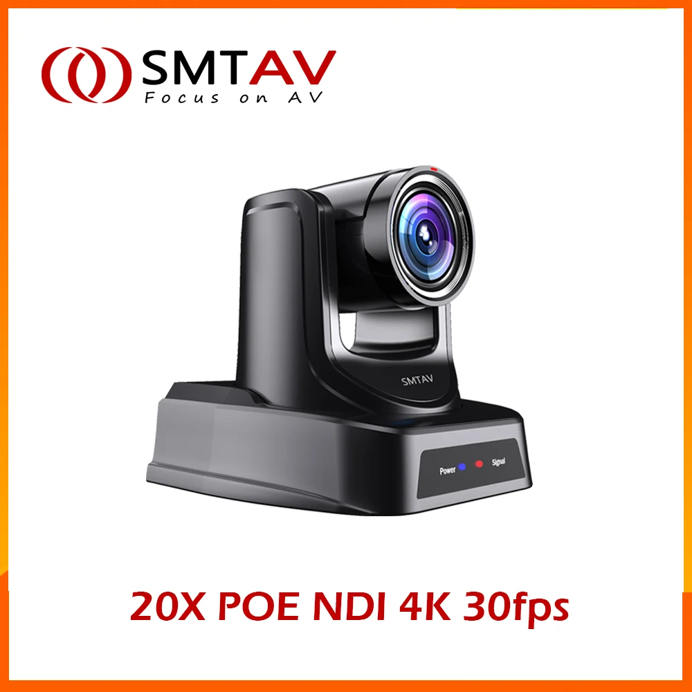 

SMTAV POE NDI 4K 30fps 20X Optical Zoom PTZ Camera with 3G-SDI HDMI USB IP Streaming Outputs UHD Video Conference Camera