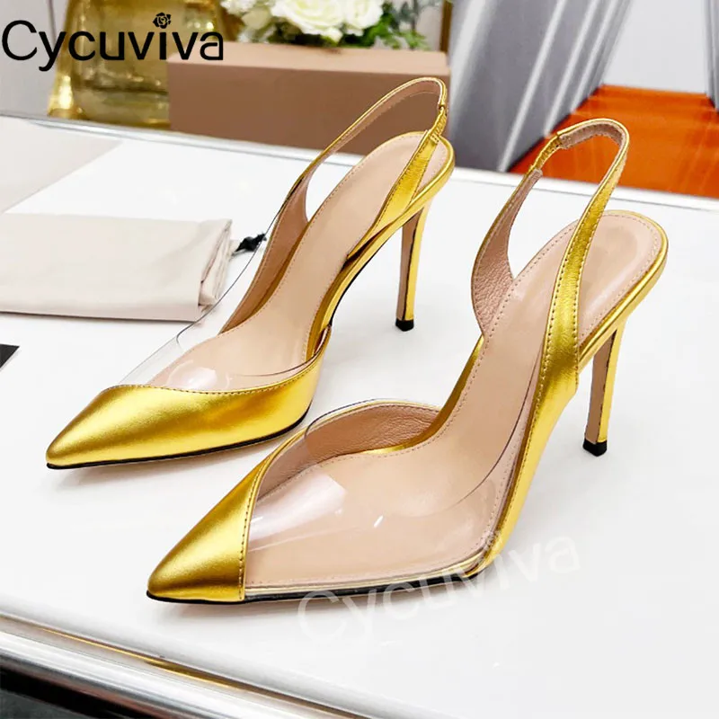 

Женские модельные туфли-лодочки из ПВХ на тонком высоком каблуке, сандалии-желе для вечеринки, свадьбы, женские летние сандалии с острым нос...
