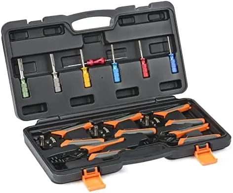

KIT-DC02 Wire Crimping Tool Kit for Deutsch Connectors and Weather Pack Terminals with Connector Removal Tools