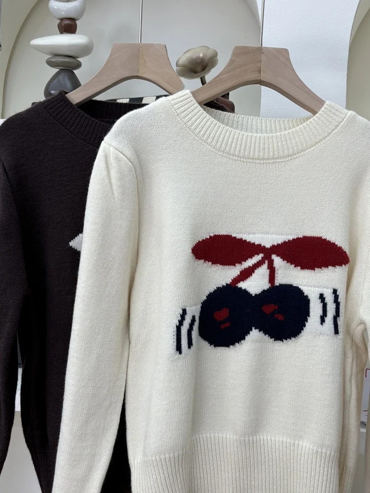 Sanmuzi Homemade Autumn and Winter Small Idle Sle round Neck Loose Sweater New Knit Top Women clothes