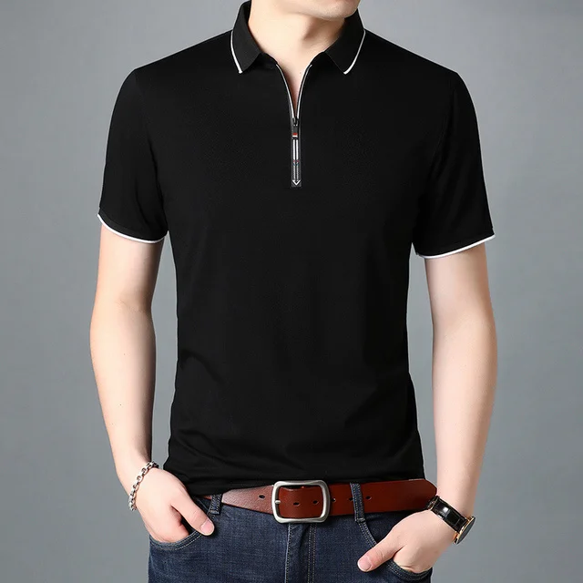 

Рубашка-поло мужская с молнией и коротким рукавом, брендовая дизайнерская Повседневная модная одежда, лето 2023