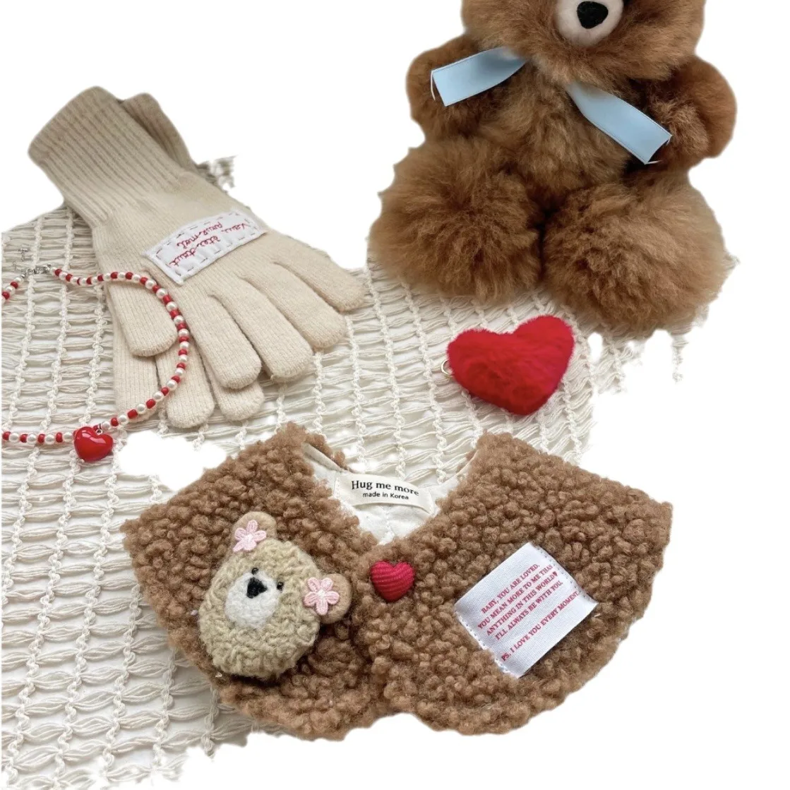 Нагрудник из овечьей шкуры для домашних животных милый маленький медвежонок