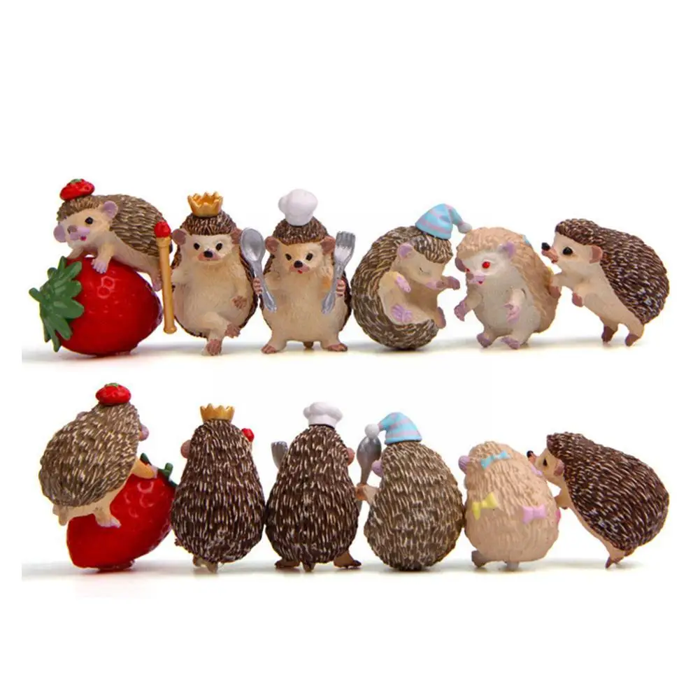 

Cute Mini Gourmet Series 3D Resin Hedgehog Statues Decoration Ornament Handmade Landscape Gifts DIY Toy Dolls Home Kids Des U4Q2