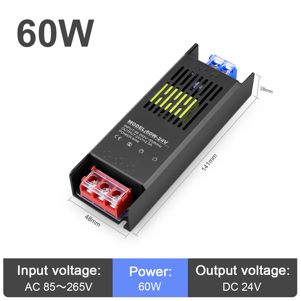 

Трансформатор CHNAITEKE для светодиодных лент 60W/150W/250W DC12V/24V