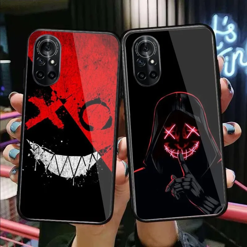 

Чехол Devil Bad Boy для телефона Huawei P50 P40 P30 P20 Pro Mate 40 30 20 Pro Nova 9 8 7 PC, стеклянный чехол для телефона
