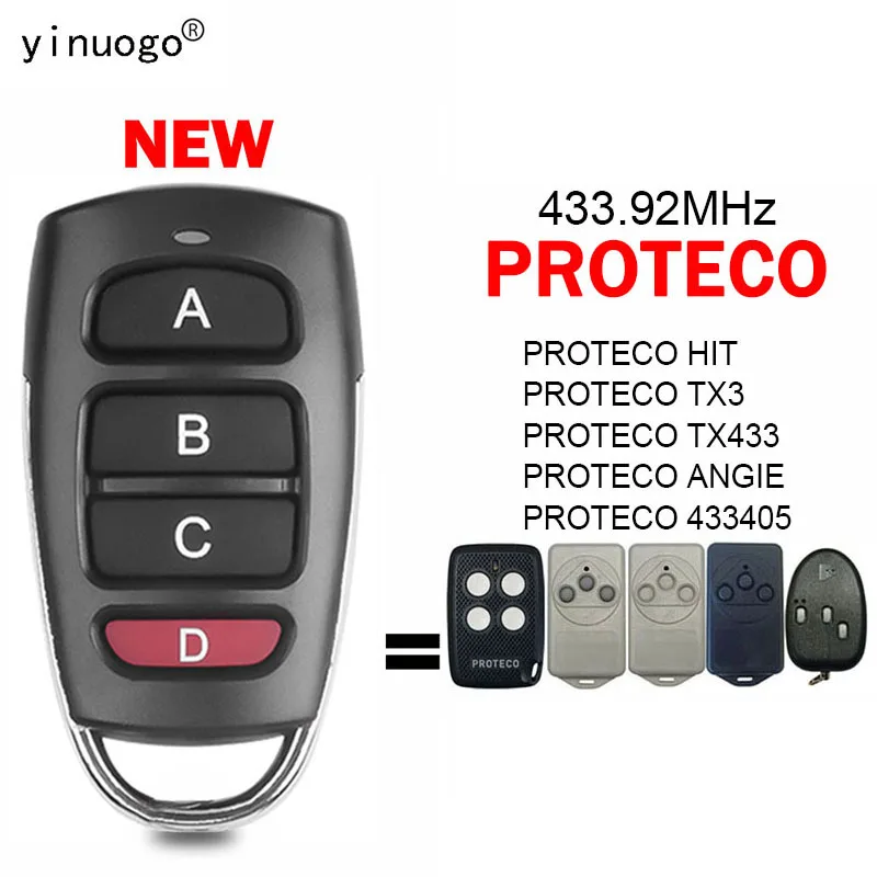 

PROTECO TX433 / ANGIE / 433405 / TX3 / HIT Garage Door Remote Control 433.92MHz Fixed Code Duplicator Gate Opener Transmitter