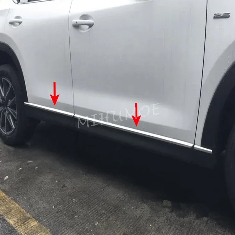 

Боковые юбки кузова из нержавеющей стали, молдинговые накладки для Mazda CX-5 CX5 KF 2017 2018 2019 2020 2021, аксессуары