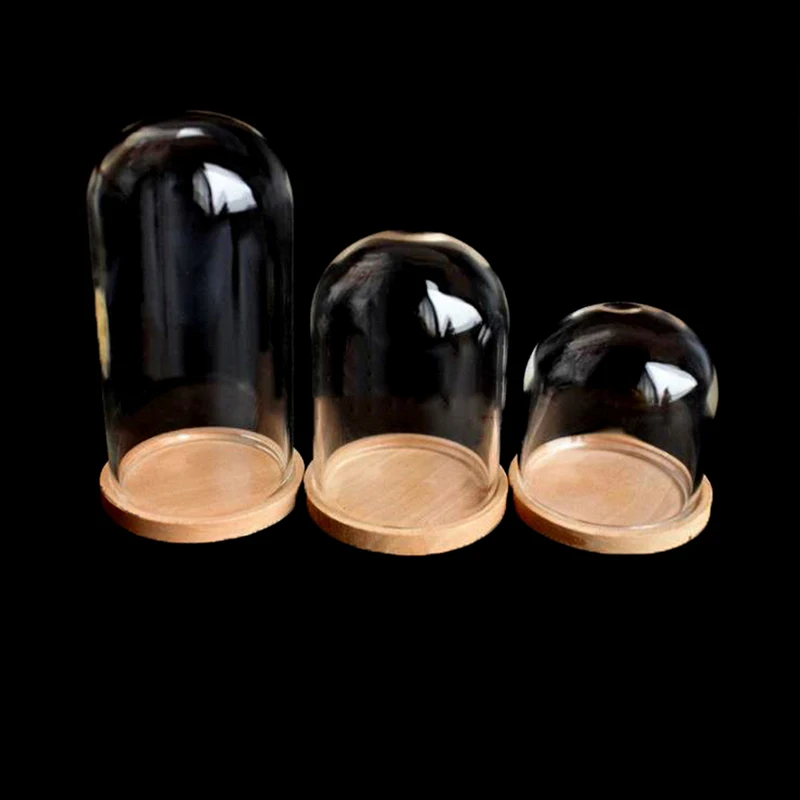 

1Pc 1:12 Dollhouse Miniature Decor Flower Display Glass Display Bell Jar with Base Dollhouse Decoration Accessories