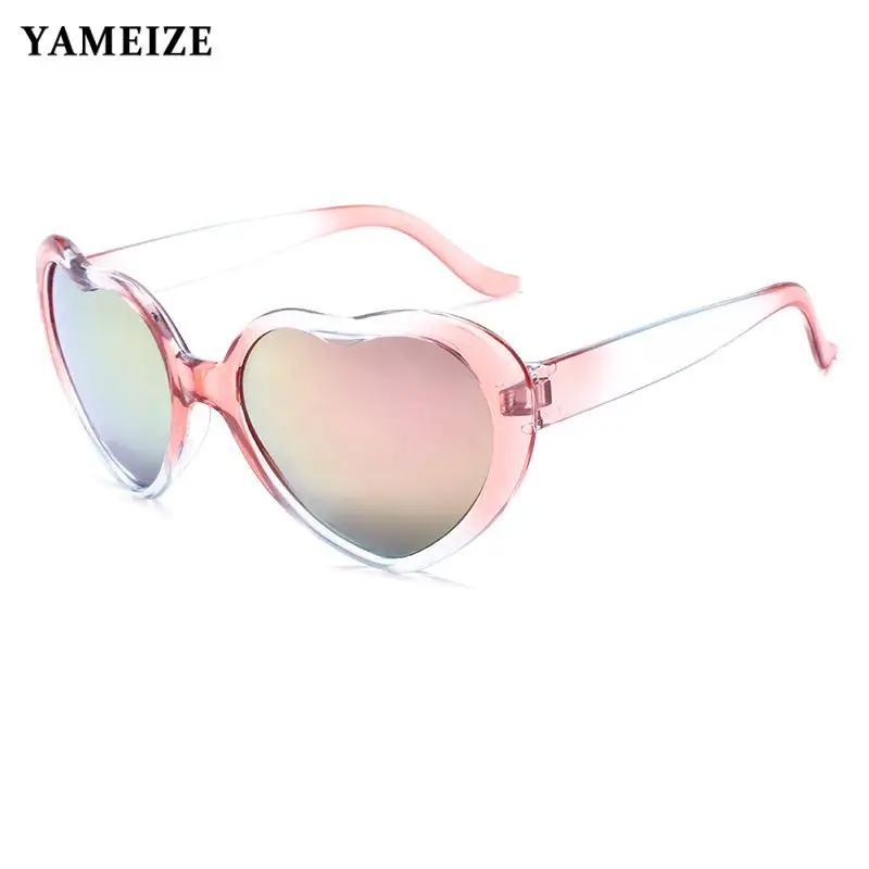 

Солнцезащитные очки в форме сердца «кошачий глаз» для мужчин и женщин, зеркальные градиентные линзы с линзами с защитой Uv400, для вождения