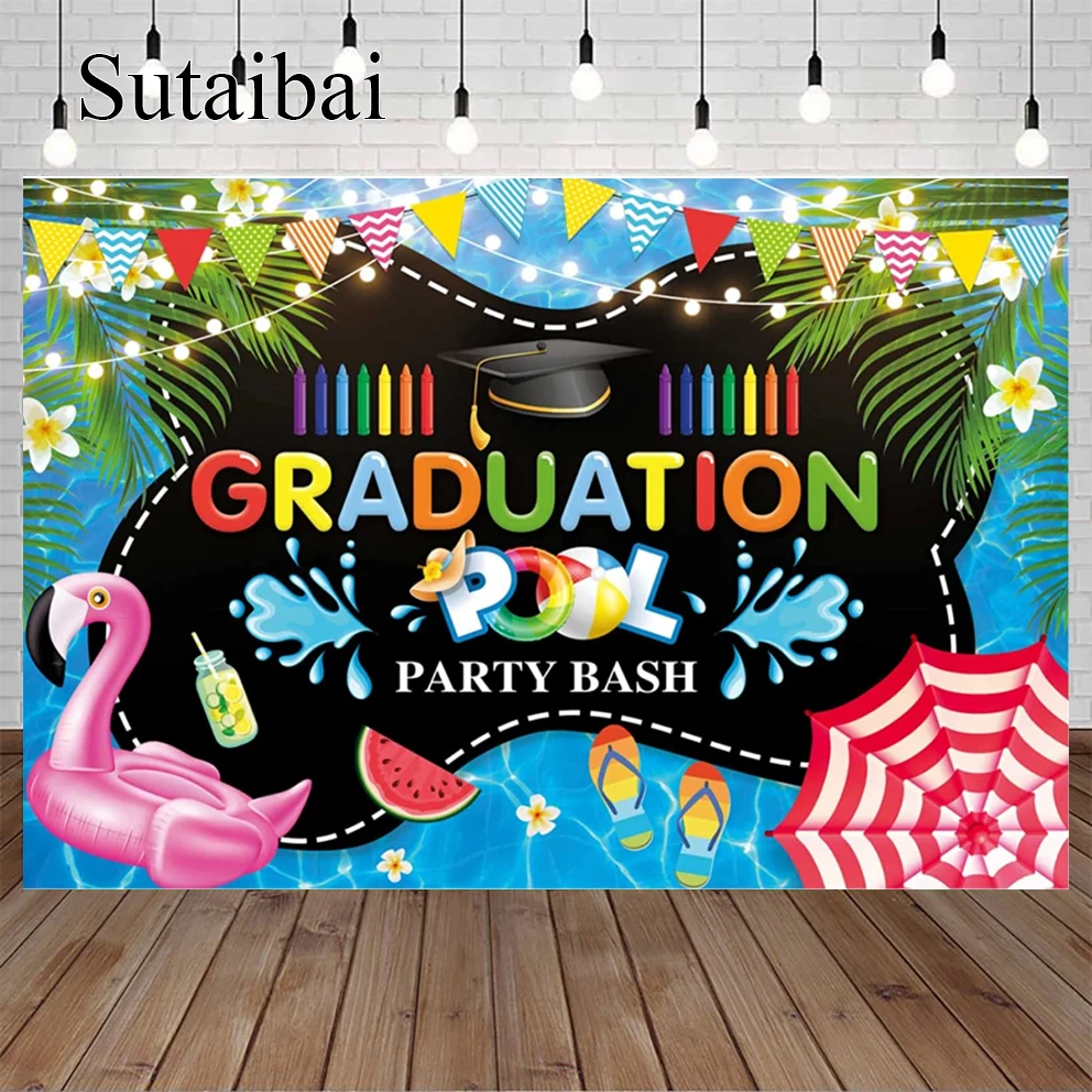 

Pool Party Graduation Backdrop Preschool Pre K Kindergarten Graduate Background Congrats Class of 2022 Kids Grad Party Banner