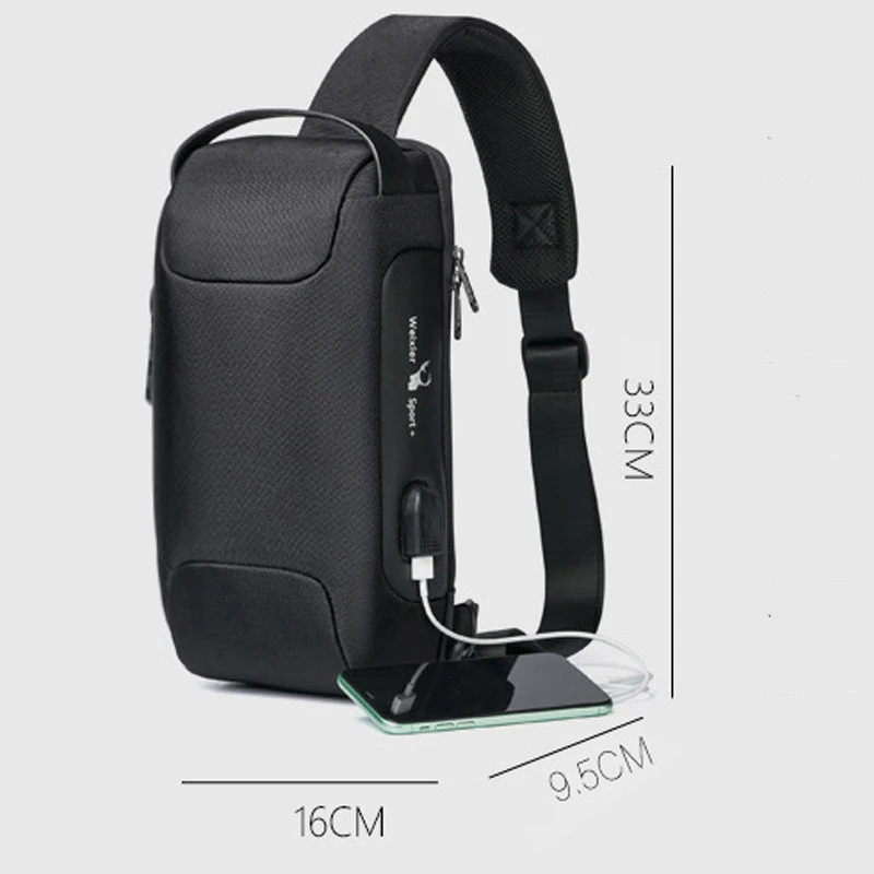 New Men Shoulder Bag Oxford Chest Bag Backpack Rucksack Knapsack Bags USB Charge Port Travel Male Motorcycle Messenger Chest Bag