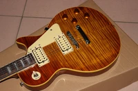 custom shopstandard electric guitar brown color tiger flame gitaar rosewood fingerboard guitarra