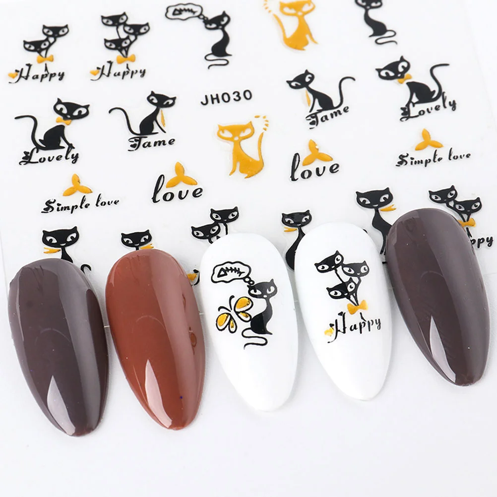 

16Pcs Nail Stickers 3D Self-Adhesive Adorable Animal Pattern Sticker