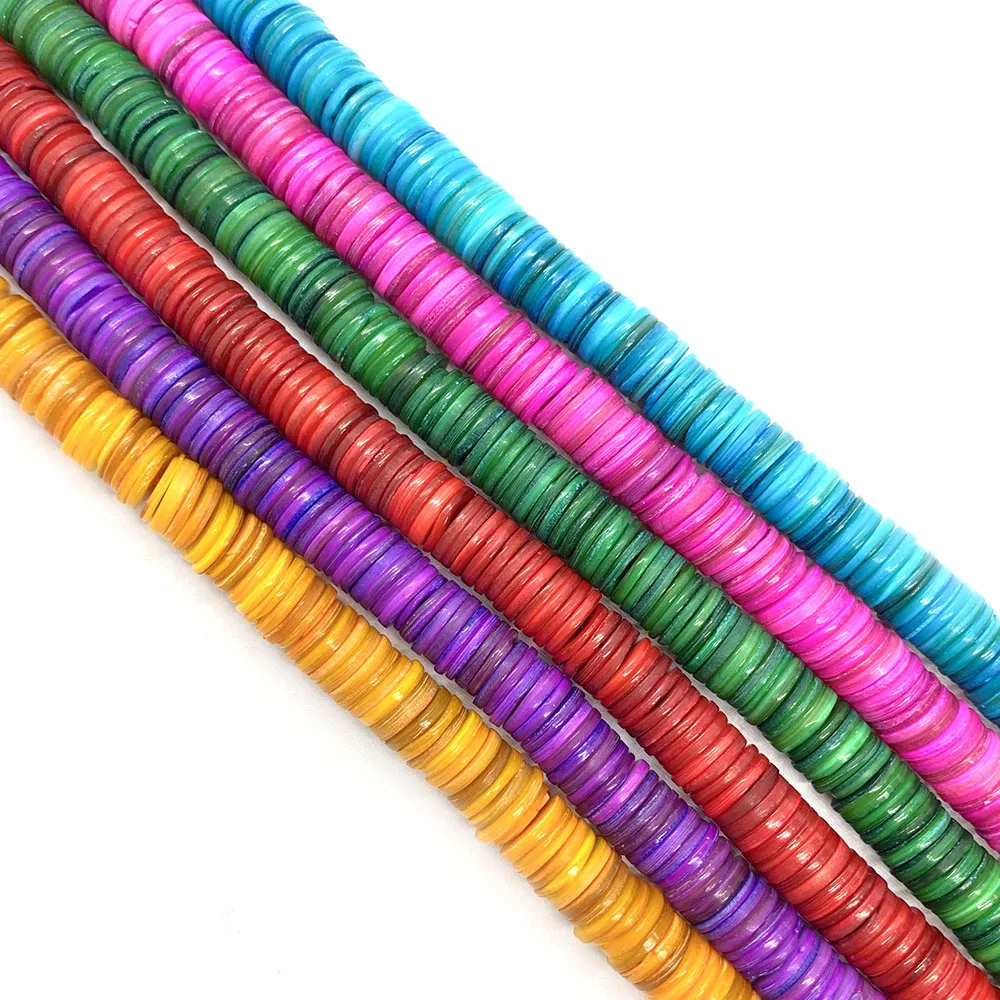 

1x7mm Multi-color Flat Round Mother of Pearl Loose Spacer Beads for Fashion Jewelry Making DIY Necklace Handmade Accessories