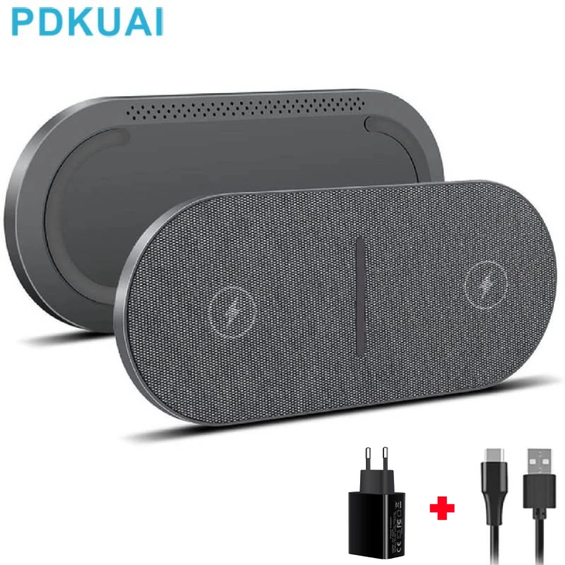 

Беспроводная зарядная станция 2 в 1 40 Вт для iPhone 14 13 12 11 Pro Max XS XR X 8 Airpods 3 Pro Dual 20 Вт, коврик для быстрой беспроводной зарядки