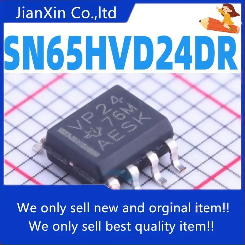 

10 шт. 100% оригинальный новый трансивер SN65HVD24DR Silkscreen VP24 SMD SOP8
