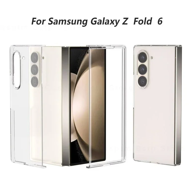 Прозрачный Жесткий Чехол Для ПК Samsung Galaxy Z Fold 6/5/4/3/2-передняя И Задняя Защитная