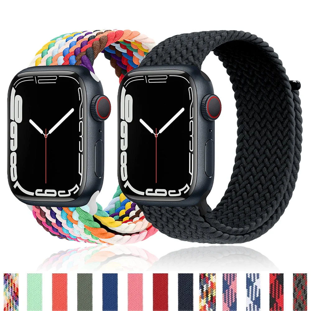 Ремешок для Apple watch 44 мм 40 45 41 iWatch 42 38 плетеный браслет correa Solo Series 7 3 4 5 se 6 |