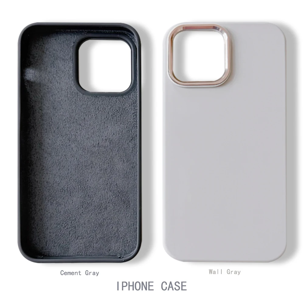 

Nano Silicone Waterproof Splash-Resistant Phone Case for Iphone 1112 13 14 Pro Max 14Plus Cold Tone Gray Series Minimalist Shell