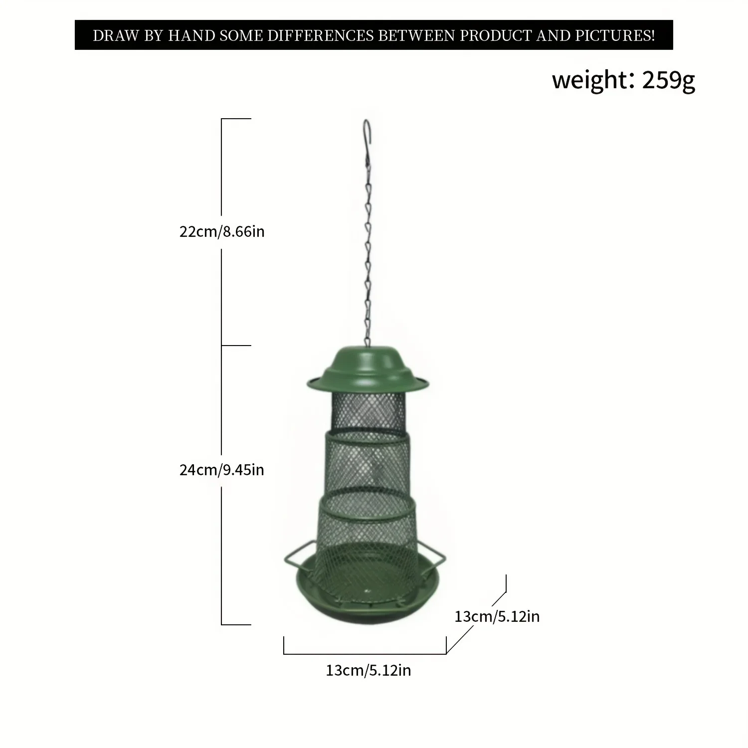 Металлическая кормушка для птиц без беспорядка-прочная подвесная семян
