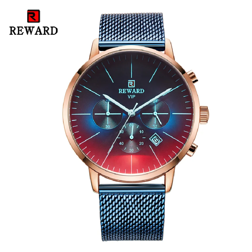 

REWARD Fashion Men Wrist Watches Luxury Business Timepieces Date Chronograph Waterproof Sport Crystal Glass Men's Wristwatches