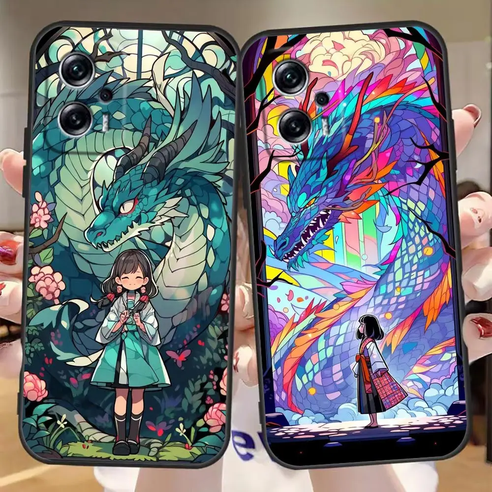 

Painted Little Girl Dragon Case For Redmi Note 12 11 10 9T 9S 9 8T 8 7 6 5 5A 4 3 A1 GO Pro Aprime 5G 4G Case Funda Cqoue Shell
