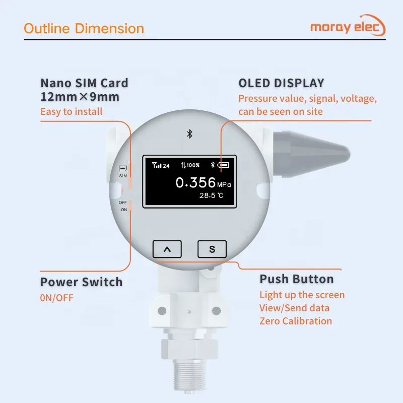 Moray ME6001P заводская цена NB-IoT GPRS дистанционный высокоточный беспроводной датчик