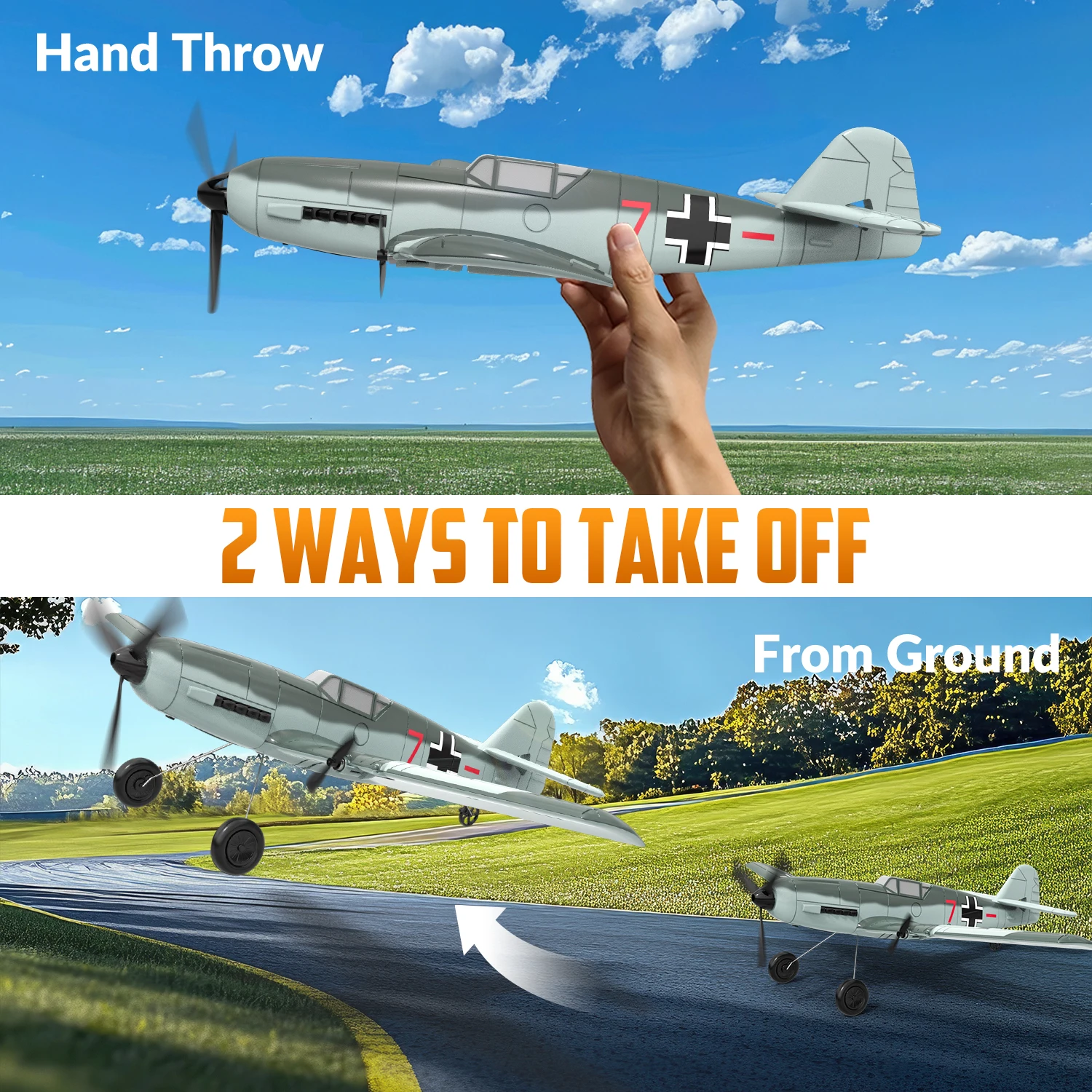 Фото VOLANTEXRC FW190 RC самолет 2,4G 3CH умный баланс EPP планер истребитель 400 мм фиксированный участок с 6-осевым гироскопом стабилизатор RTF планер №3